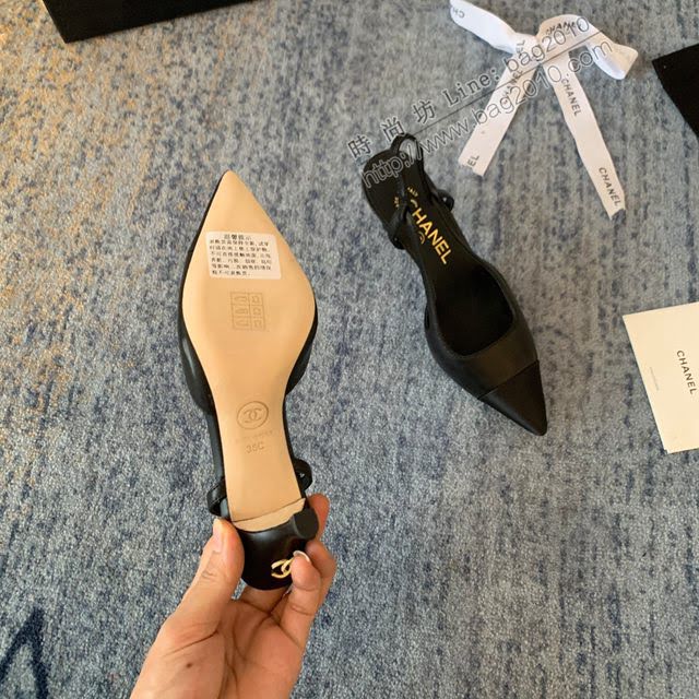 Chanel女鞋 香奈兒2020Cruise新款 小香單鞋 Chanel羊皮高跟涼鞋  naq1118